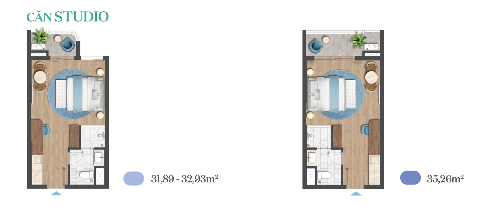 THIẾT KẾ CĂN HỘ STUDIO FIVESEASONS HOMES - VŨNG TÀU CENTRAL BEACH