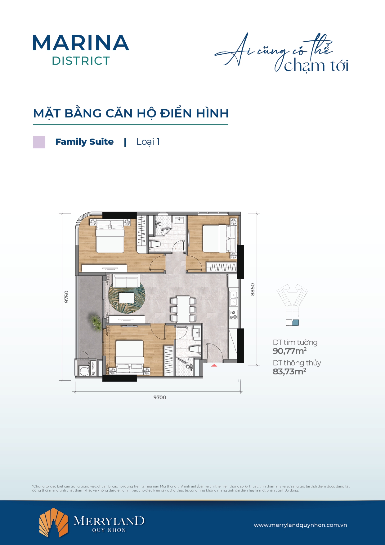 Mặt bằng căn hộ MerryHome Quy Nhơn - Marina District