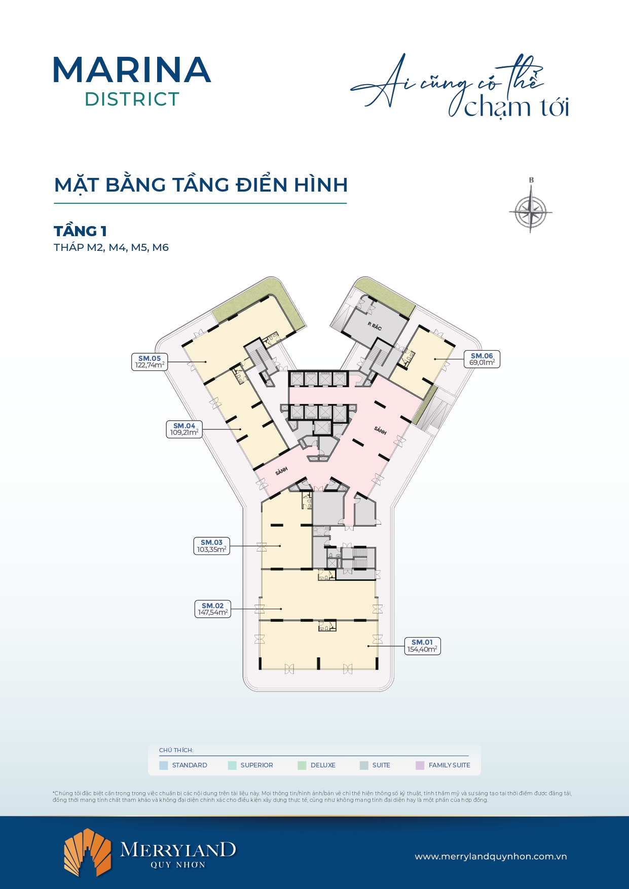 Mặt bằng tầng 2 Căn hộ MerryHome Quy Nhơn - Marina District