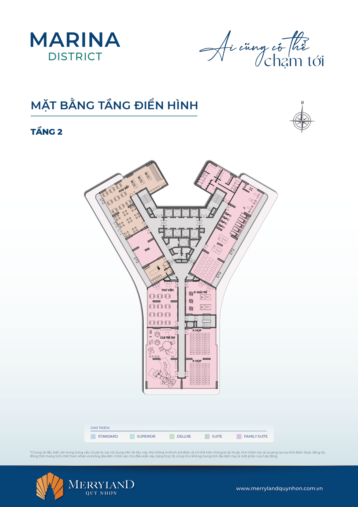 Mặt bằng tầng 3 Căn hộ MerryHome Quy Nhơn - Marina District